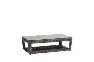 Ratana Portfino Rectangular Coffee Table w/Clear Glass