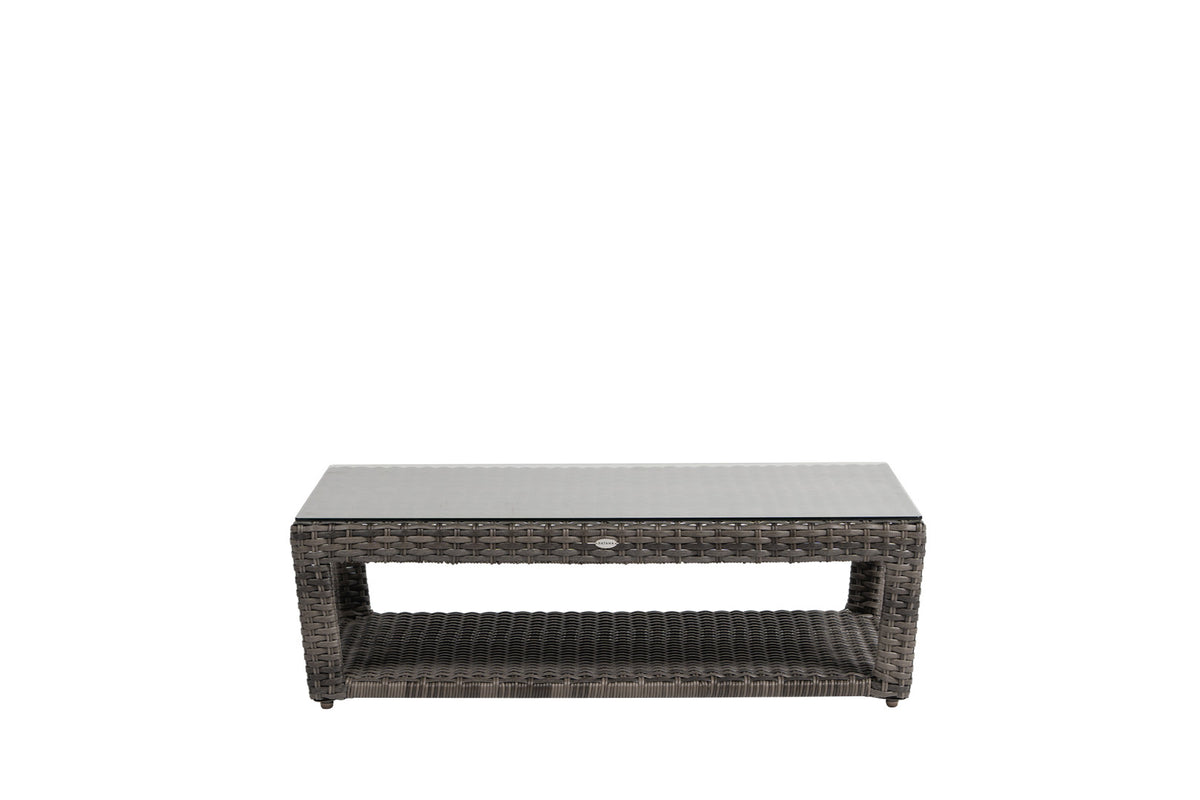 Ratana Portfino Rectangular Coffee Table w/Clear Glass