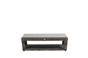 Ratana Portfino Rectangular Coffee Table w/Clear Glass