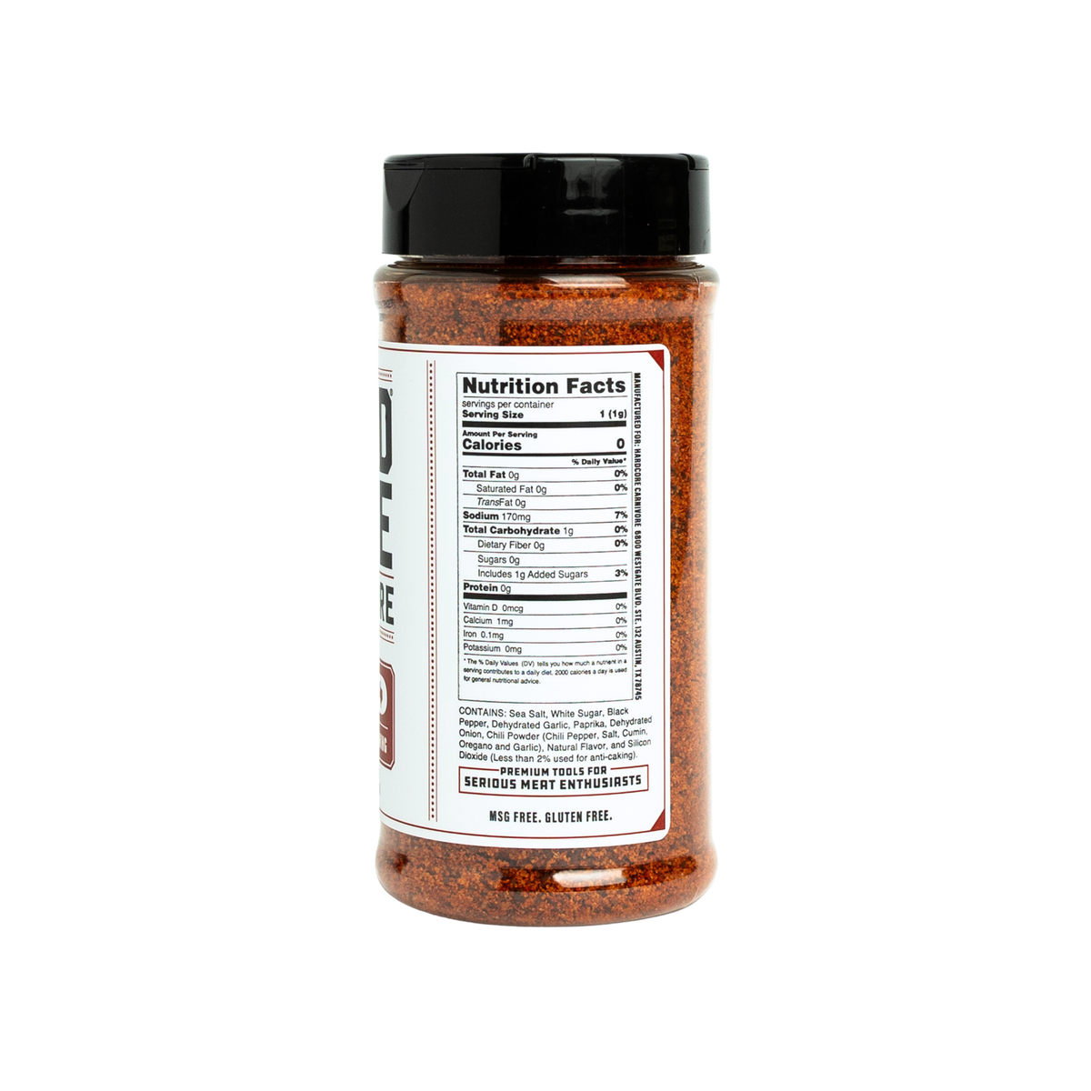 Hardcore Carnivore Red Seasoning nutrition