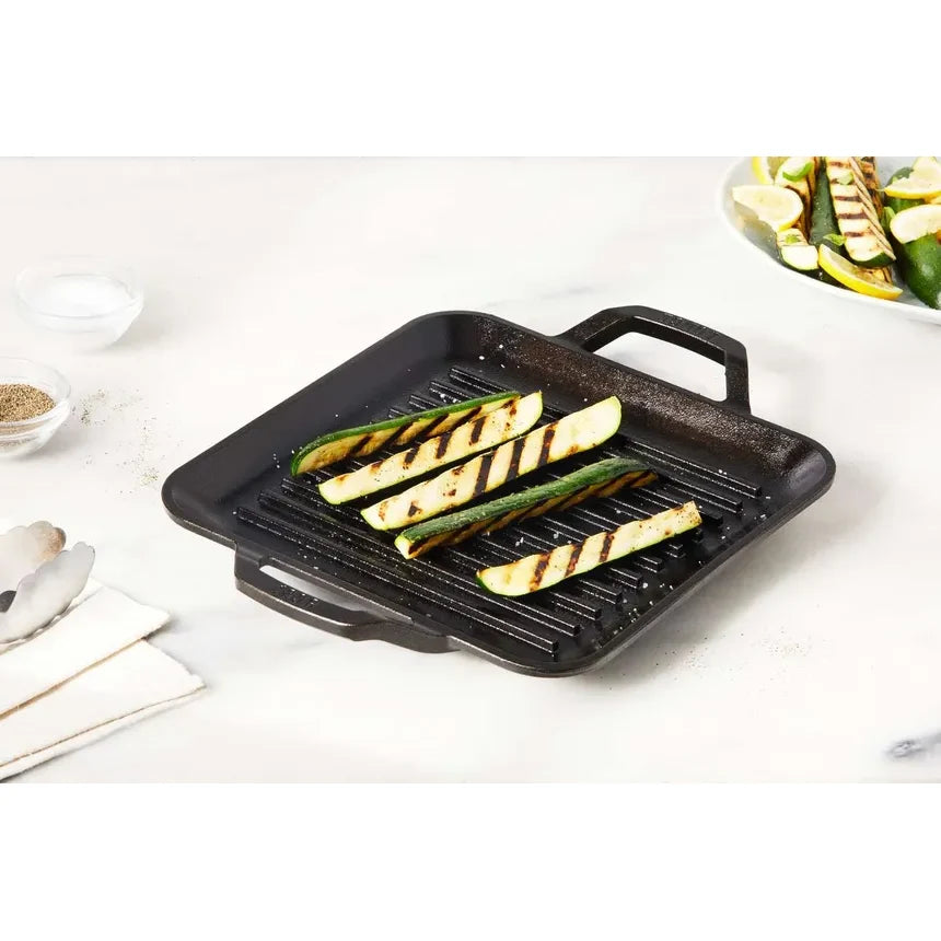 11" Cast Iron Chef Style Square Grill Pan