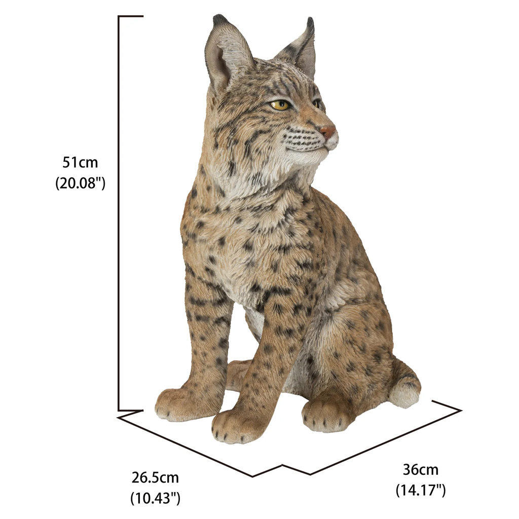 Sitting Bobcat Statue