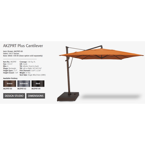 Treasure Garden AKZPRT Cantilever 10' x 13' Rectangle - Sunbrella Fabric