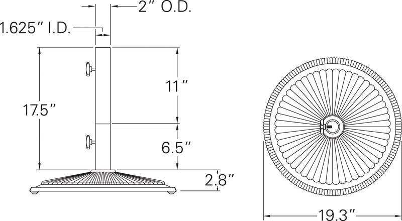 50lbs Cast Iron Classic Umbrella Base: Bronze