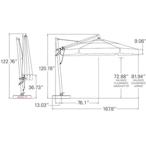 13' Octagon Cantilever Plus - Sunbrella Fabric