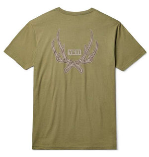 Yeti Antler Badge T-Shirt Military Green