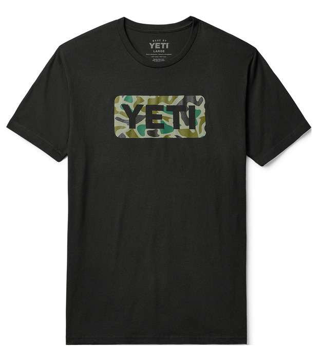 Yeti Logo Badge Duck Camo Short Sleeve T-Shirt Black