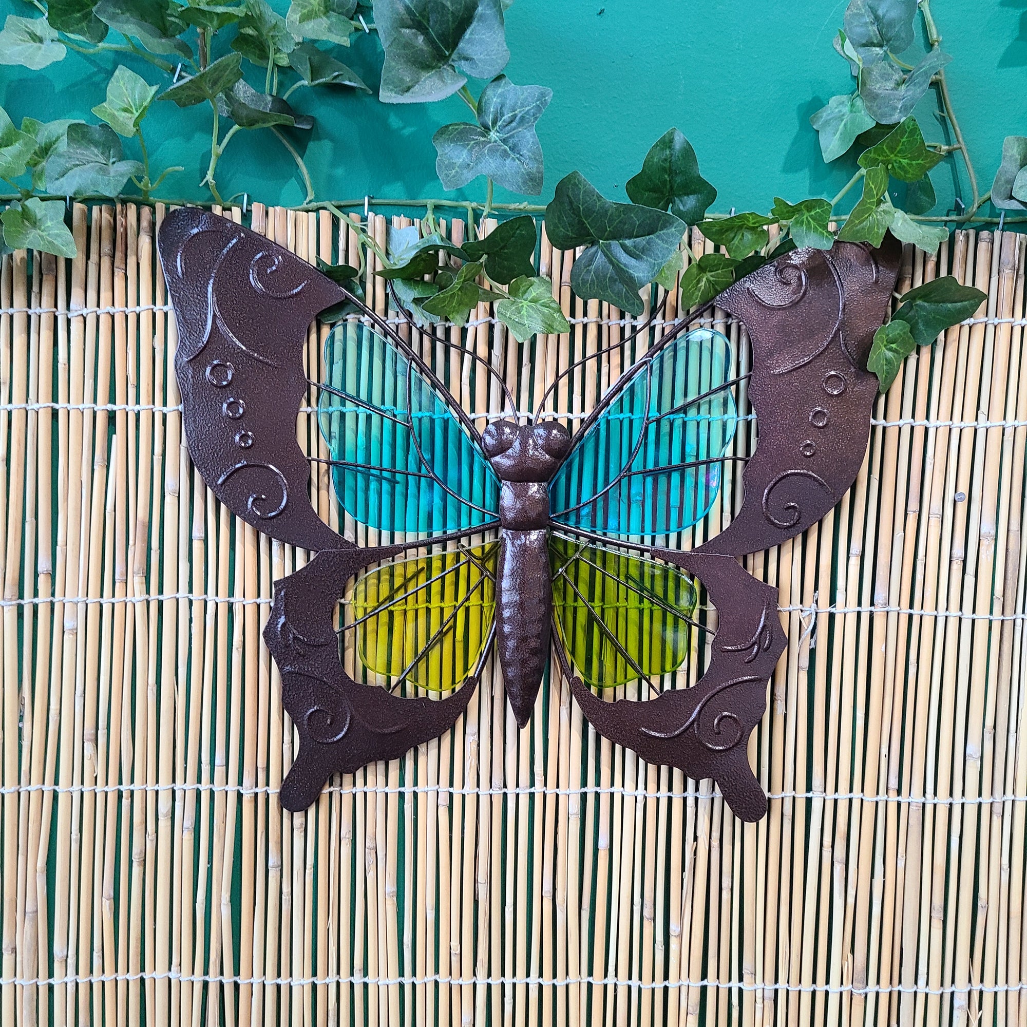 Wall Art Iron & Glass Butterfly