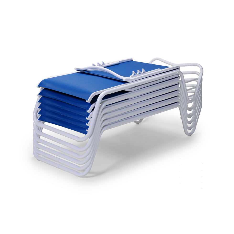 Gardenella Sling Four Position Lay flat Stacking Armless Chaise