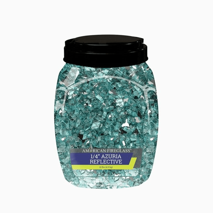 American Fire Glass 1/4" Azuria Reflective Fire Glass