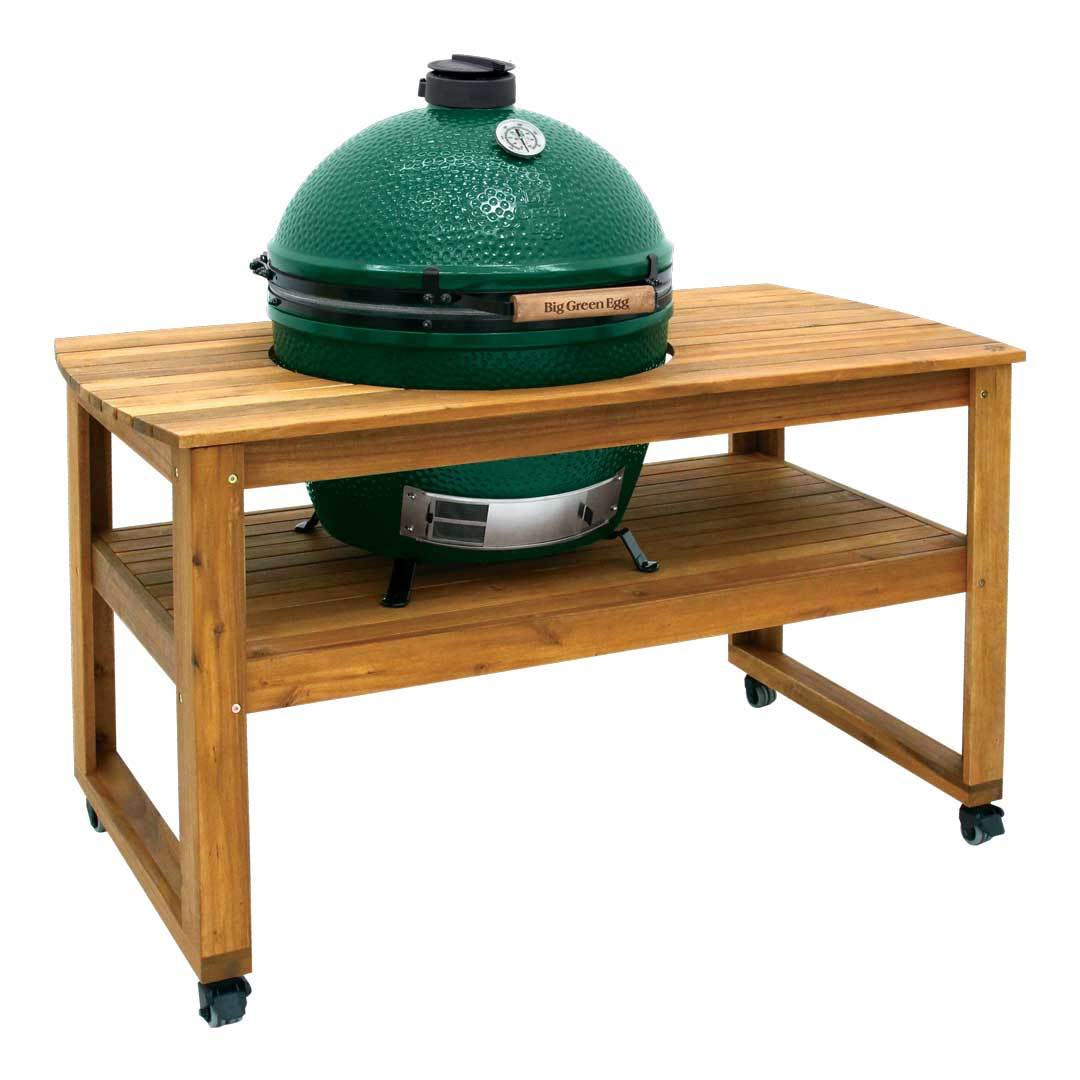 Big Green Egg Barbeque Acacia Wood Table
