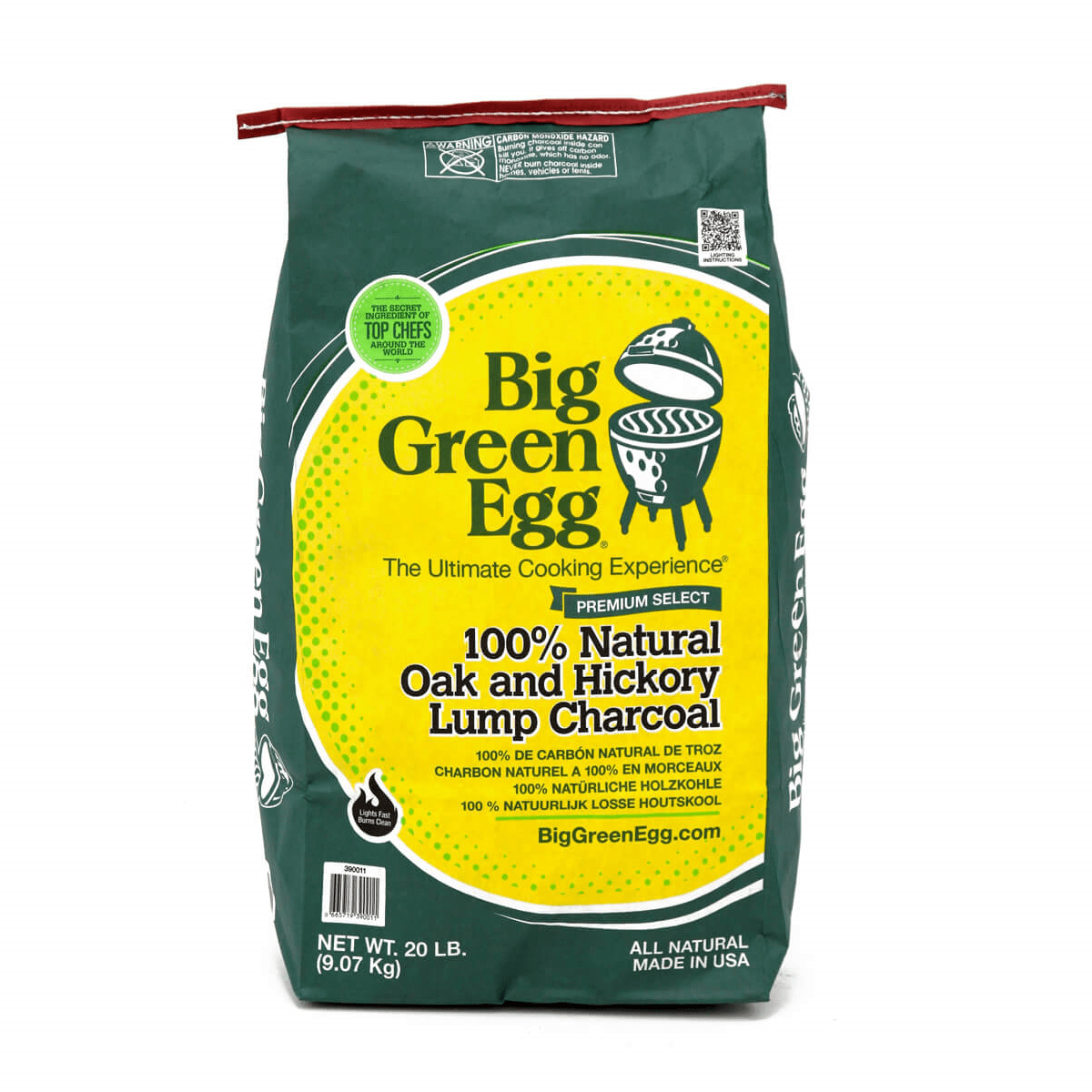Big Green Egg Charcoal, Pellets & Hardwood 100% Natural Lump Charcoal - Oak & Hickory