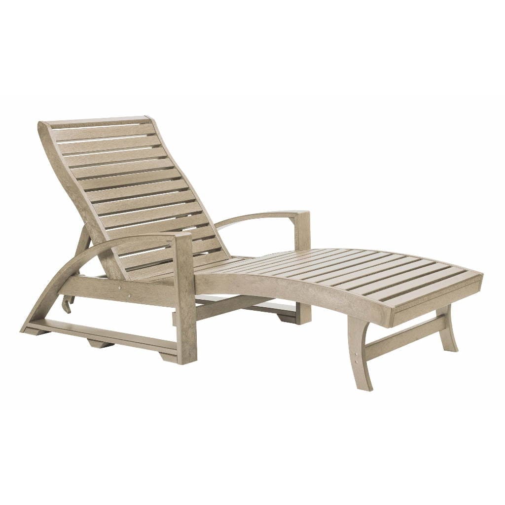C.R. Plastic Products Furniture - Loungers & Daybeds White-02 L38 St. Tropez Chaise Lounge w/Wheels