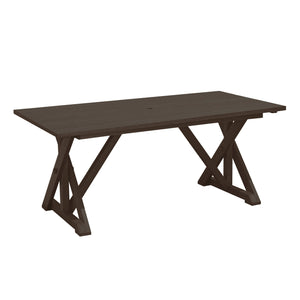 C.R. Plastic Products Table Chocolate-16 T203 Harvest Wide Dining Table w/2" Umbrella Hole