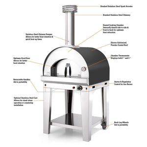 Fontana Pizza Oven The Margherita Home Gas Pizza Oven - Anthracite