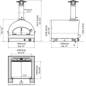Fontana Pizza Oven The Margherita Home Gas Pizza Oven - Anthracite
