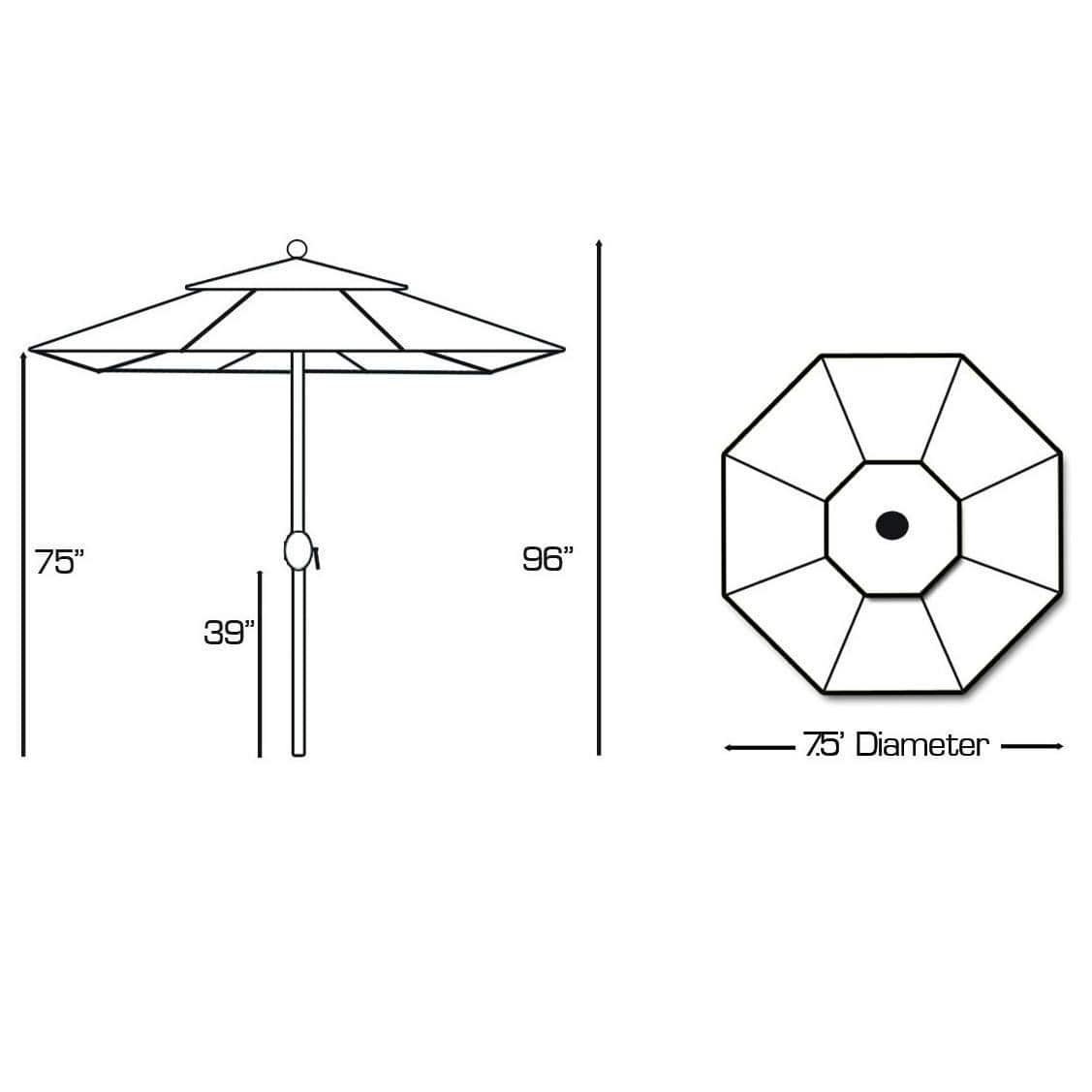 Galtech Umbrellas Umbrellas 7.5' Galtech Auto-Tilt Market Umbrellas - 727 Model