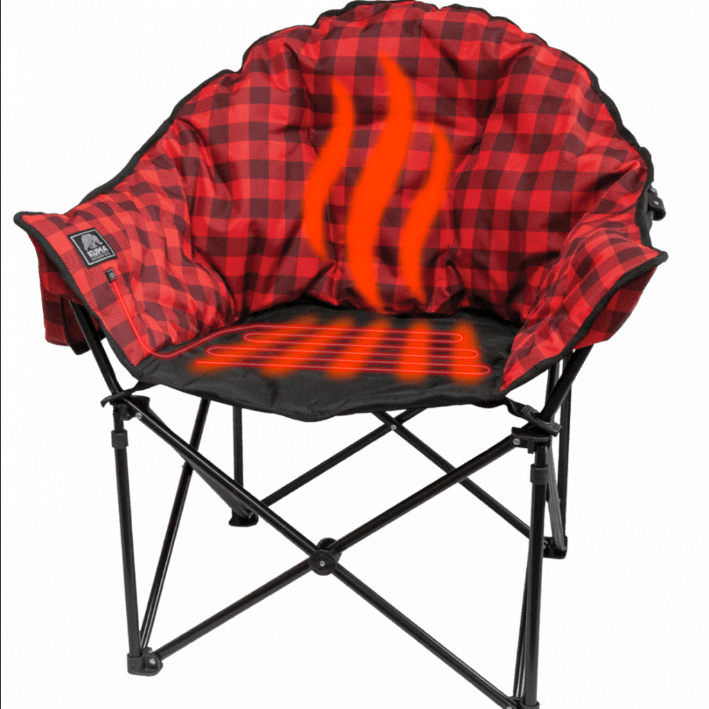 Kuma Outdoor Gear Furniture - Chairs Lazy Bear HEATED  Chair w/ Power Bank - Heather Grey New