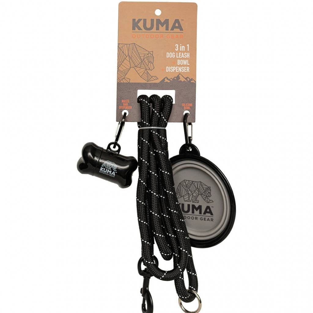 Kuma Outdoor Gear Pet Accessories 3 in 1 Dog Leash - Black/Grey