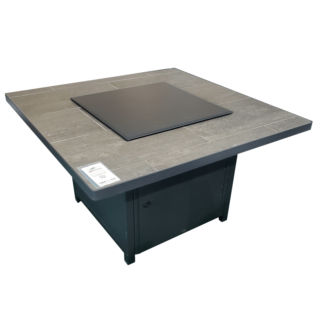 O.W. Lee Heaters & Fire Tables 42" Square Chat Height Capri Fire Pit w/Electronic Ignitor | Graphite Frame | Urban Shift Tile