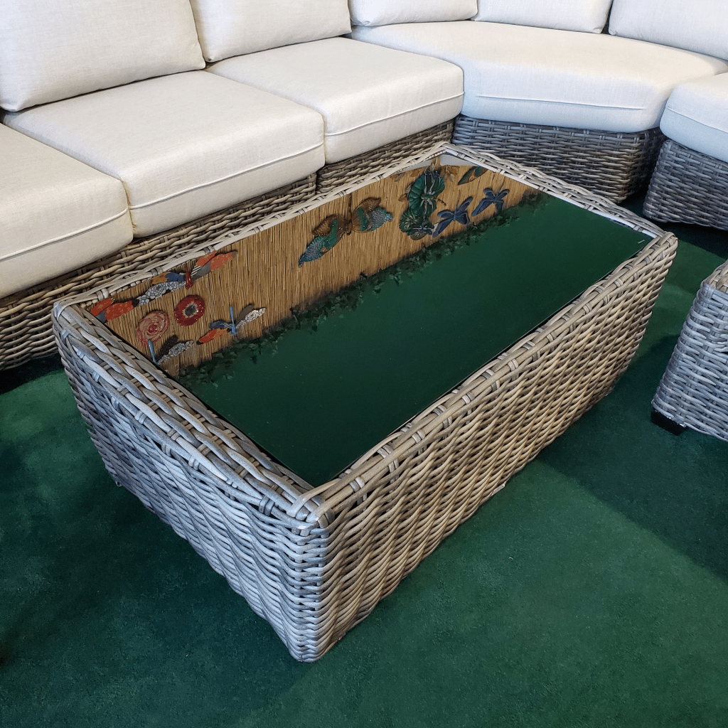 Patio Renaissance Furniture - Sofa & Loveseats Ventura Coffee Table w/Glass