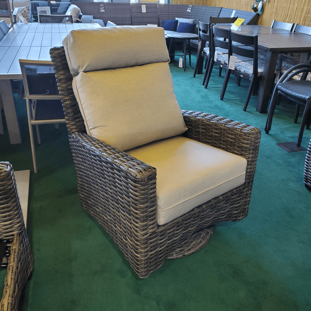 Ventura High Back Swivel Glider Wicker Land Patio Calgary Kelowna