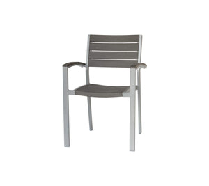 Ratana Dining Grey oak New Mirage Stacking Arm Chair