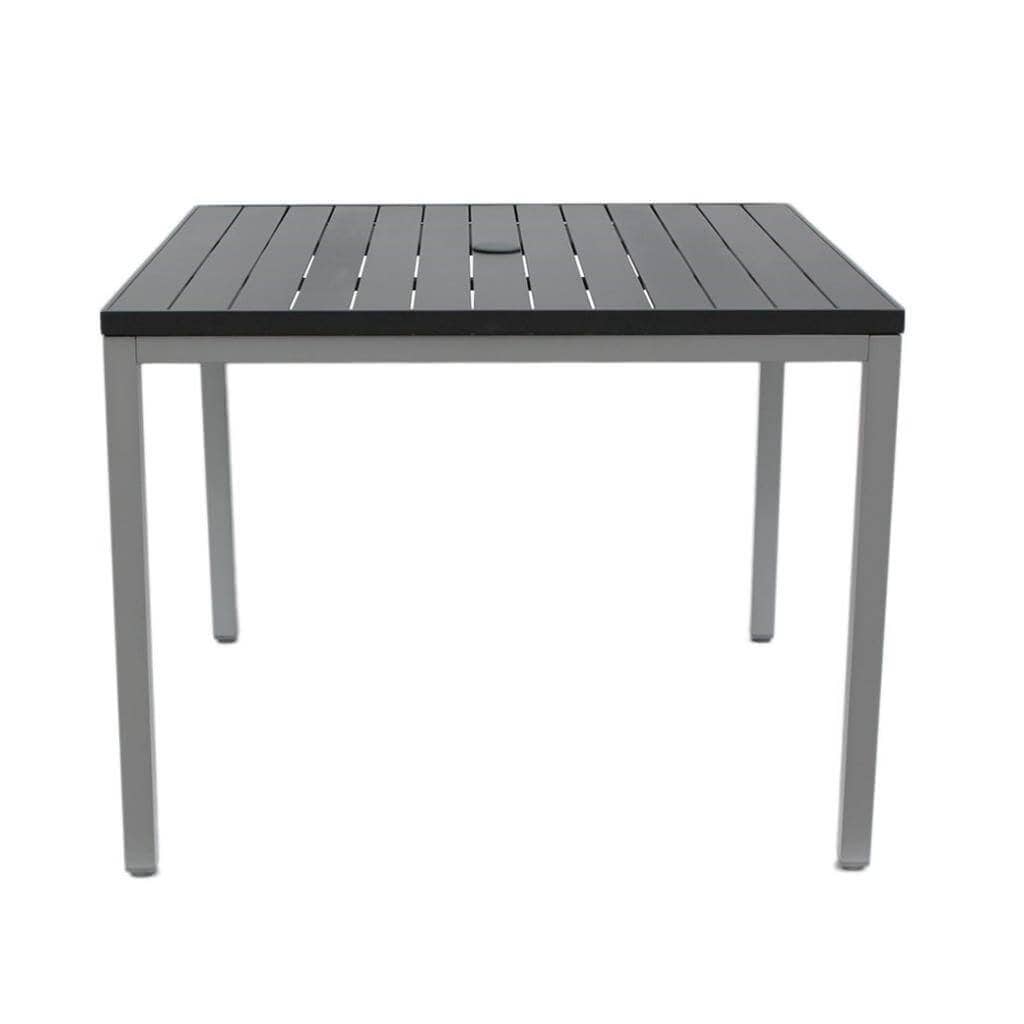 Ratana Dining Zuni 39" Square Dining Table w/Aluminum Top & Umbrella Hole