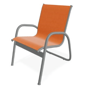 Telescope Casual Graphite PC & Tangerine Sling Gardenella Sling Stacking Arm Chair