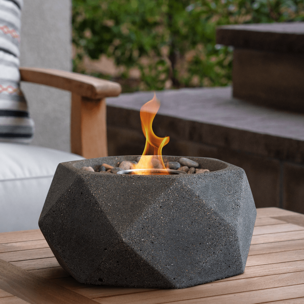 Geo Table Top Fire Bowl Graphite | Wicker Land Patio Calgary Kelowna  Victoria