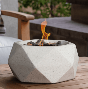 Terra Flame Heaters & Fire Tables Geo Table Top Fire Bowl White