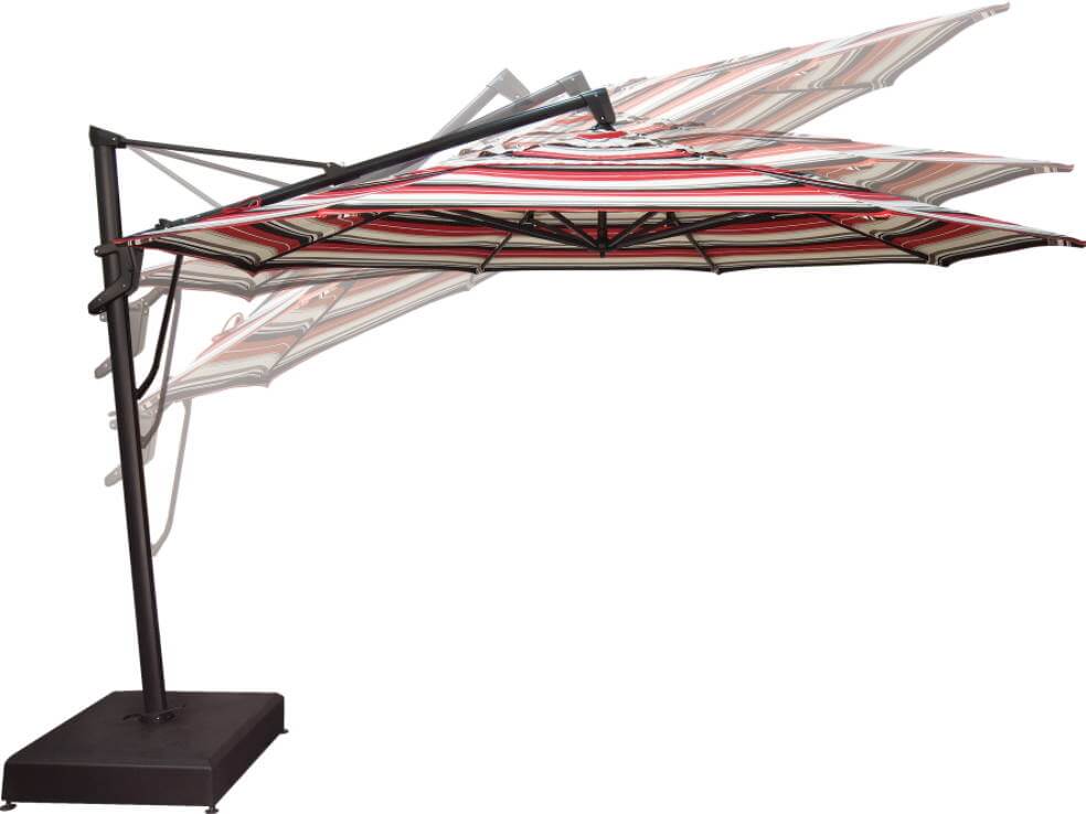 Treasure Garden Umbrellas 13' Octagon Cantilever Plus Aruba Fabric Black Frame