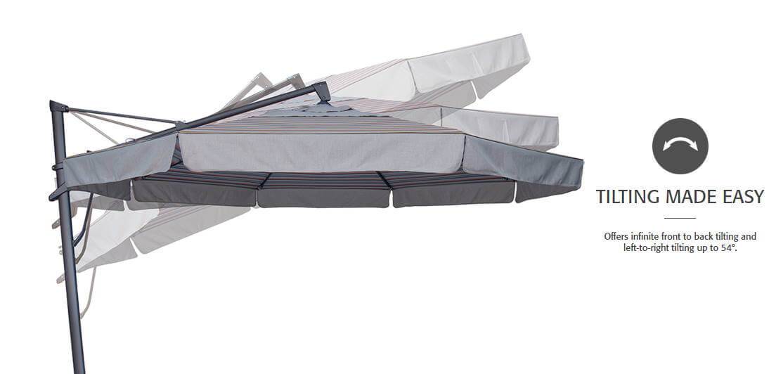 Treasure Garden Umbrellas 13' Octagon Cantilever Plus Aruba Fabric Black Frame