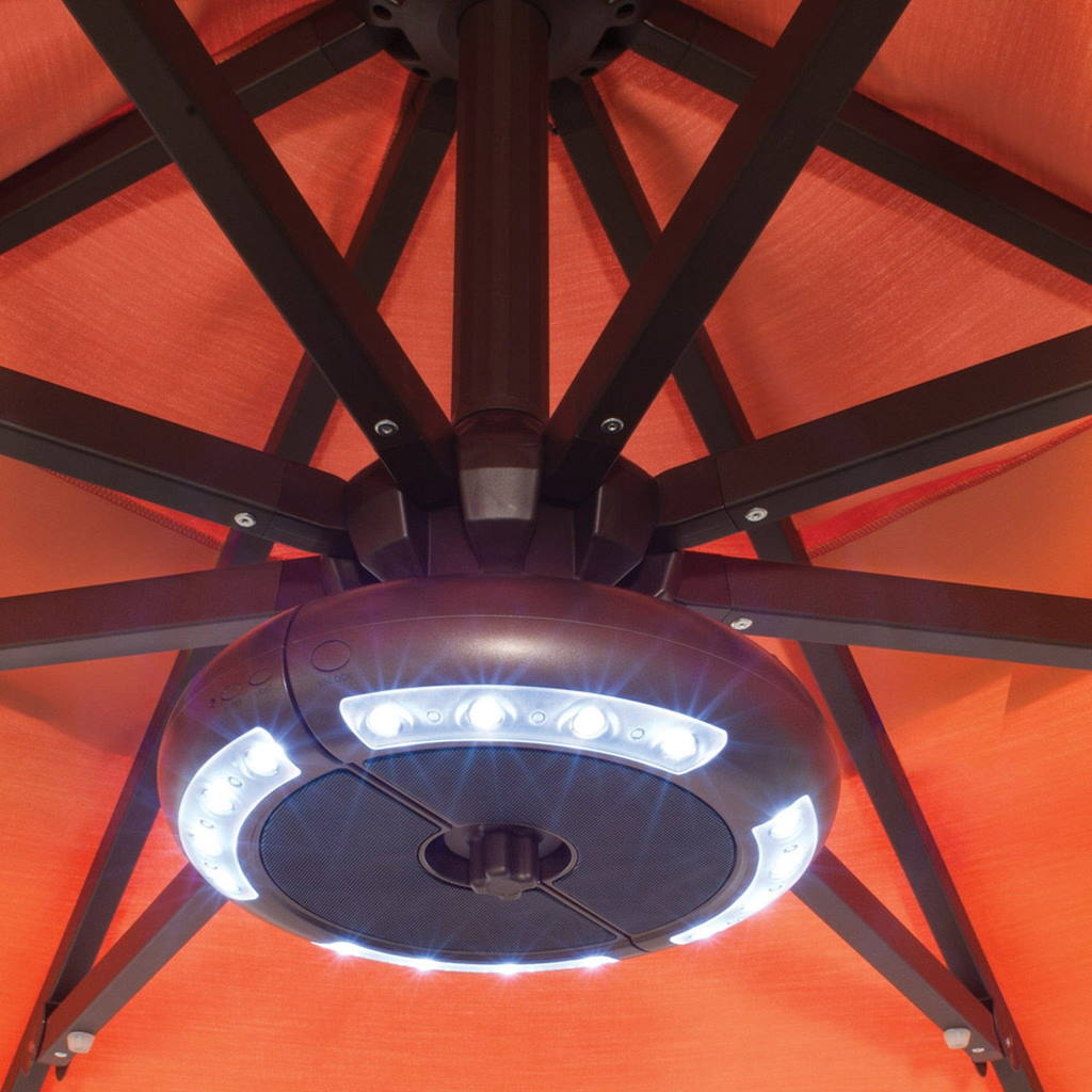 Rechargeable Luna Umbrella Light with Bluetooth Speaker | Wicker Land Patio  Calgary Kelowna Victoria