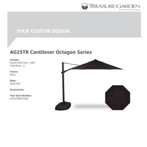 Treasure Garden Umbrellas Canvas Black Treasure Garden AG25 Cantilever 11.5' Octagon