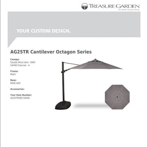 Treasure Garden Umbrellas Canvas Coal Treasure Garden AG25 Cantilever 11.5' Octagon