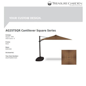 Treasure Garden Umbrellas Canvas Cocoa Treasure Garden AG25 Cantilever 10' Square