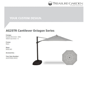 Treasure Garden Umbrellas Cast Silver Treasure Garden AG25 Cantilever 11.5' Octagon