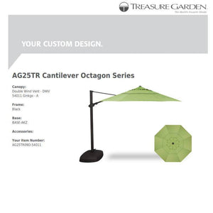 Treasure Garden Umbrellas Ginko Green Treasure Garden AG25 Cantilever 11.5' Octagon
