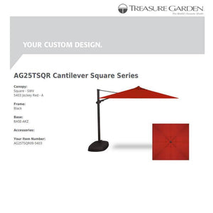 Treasure Garden Umbrellas Jockey Red Treasure Garden AG25 Cantilever 10' Square