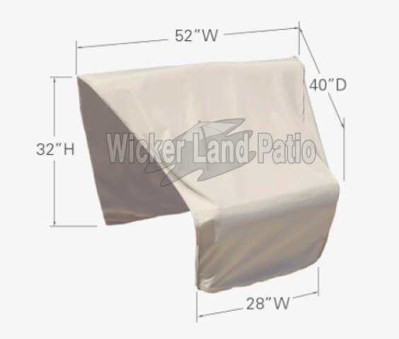 Treasure Garden Weather Cover Modular Corner Wedge Left End (Right Facing) - CP406-L