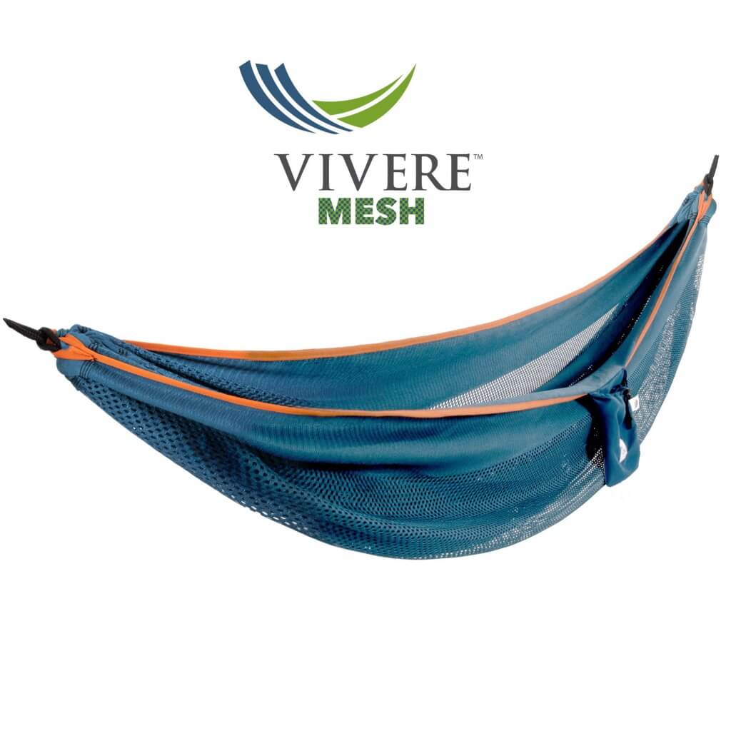 Vivere Hammocks Blue/Orange Mesh Double Hammock