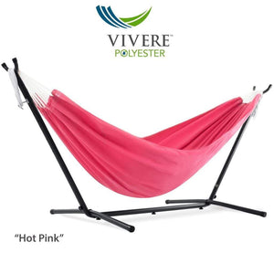 Vivere Hammocks Hot Pink 9ft Polyester Hammock with Stand