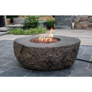 Wicker Land Patio Fire Tables River Rock Oval 43" x 35" (NG)