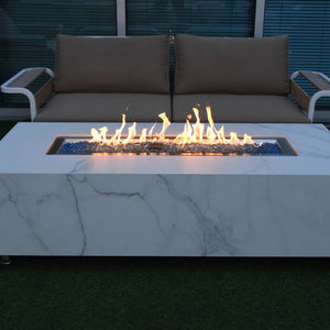Wicker Land Patio Heaters & Fire Tables Elementi - Carrara Porcelain Fire Table - NG